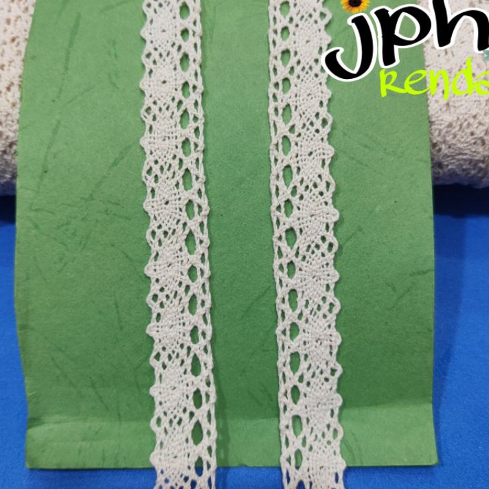 Star Seller renda rajut lebar 15cm putih dan krem isi 15yard
