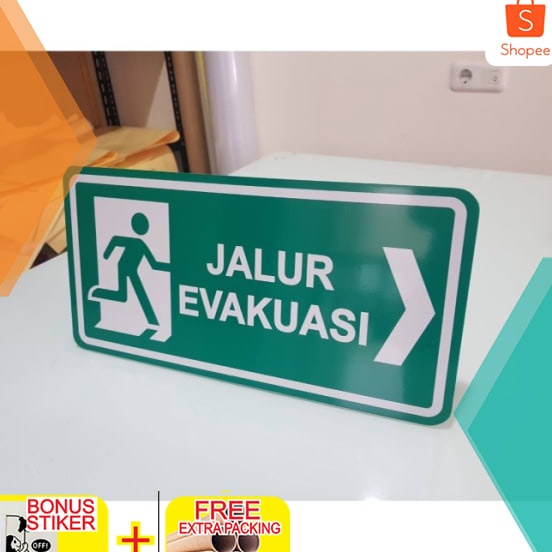 

Inovatif Plang Papan Rambu Jalur Evakuasi Plat Aluminium 4x2cm Elegan