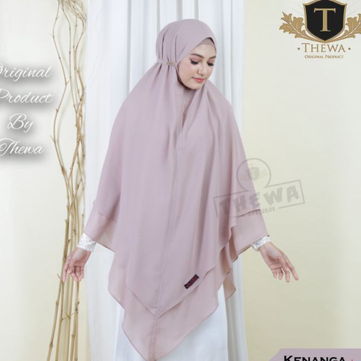 PROMO THEWA Kerudung  khimar  hijab Lancip 2 Layer Jumbo  KINTANI  KENANGA TALI JUMBO