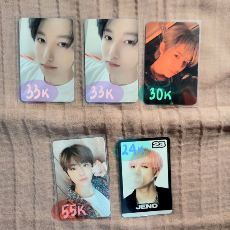 Photocard PC Jaemin pink christmas 2023, Jeno photobook istj extrovert, Jaemren unit istj vending ma