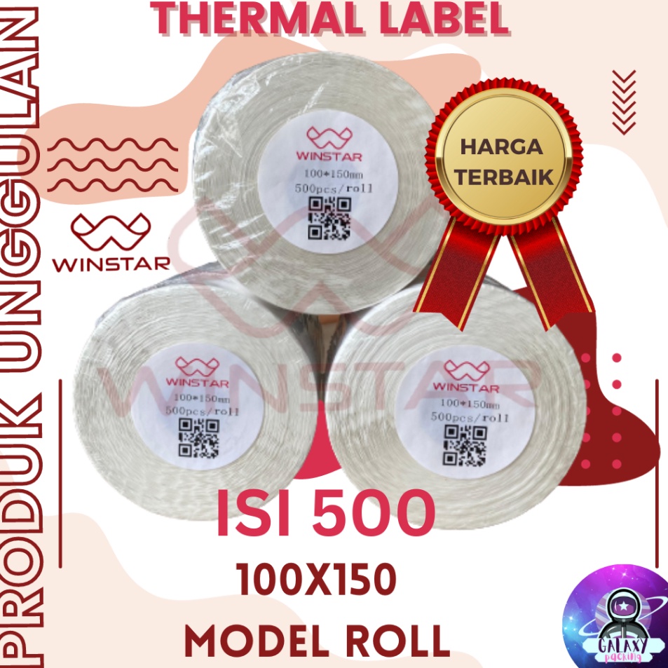 

THERMAL LABEL 1x15 5pcs MODEL ROLL BARCODE UKURAN A6