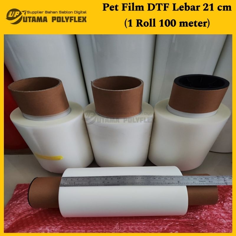 

(Khusus Rollan) Pet Film DTF Lebar 21 cm Type B Glossy / Kertas Sablon Digital Transfer