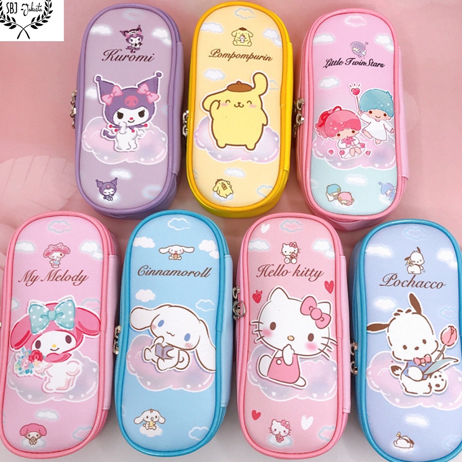 

Tempat Pensil Kotak Pensil karakter Sanrio kuromi melody cinnamoroll bahan TPU leather waterproof