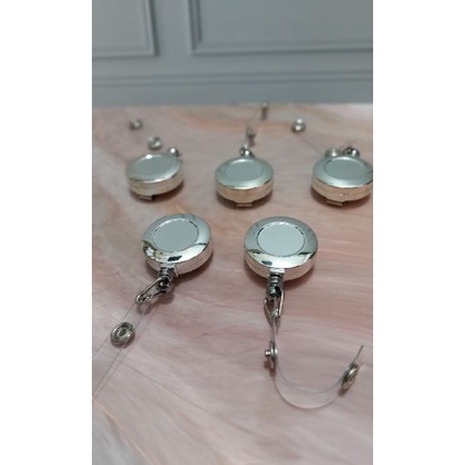 

Hot Sale Yoyo Id Card Holder Silver 1pc Yoyo Nametag Silver Gantungan Yoyo Tali Id Card ChromSilver