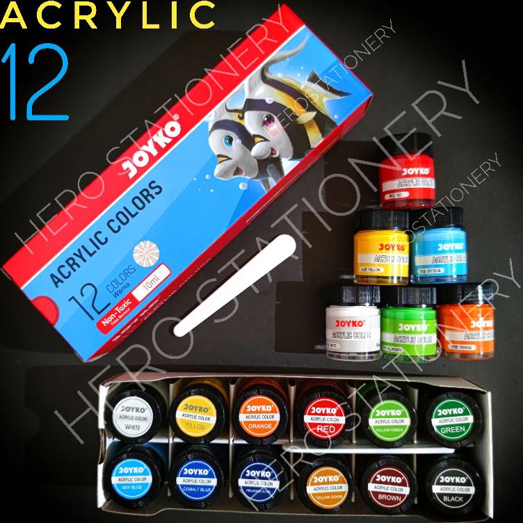 

Trendy Cat akrilik acrylic color paint joyko botol 1 ml 12 warna ACC1ML12