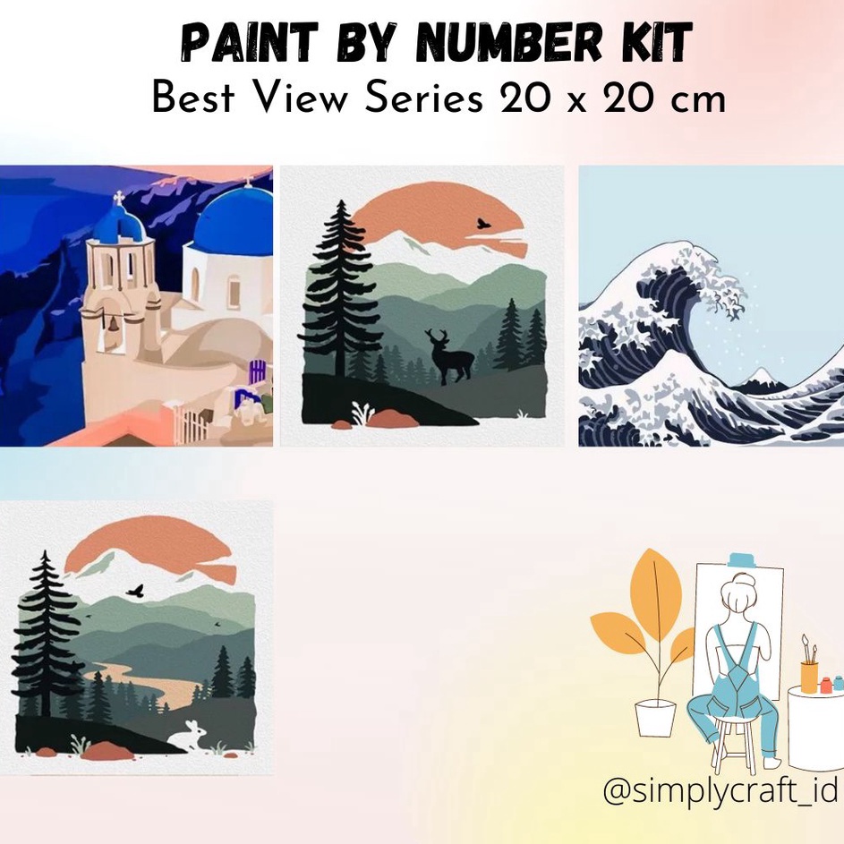 

Simply Craft ID Paint By Number 2x2cm Best View Series DIY Painting Kit Mewarnai Lukisan with Wooden Frame Hampers Lebaran Hadiah Ulang Tahun Hadiah Untuk Teman Souvenir