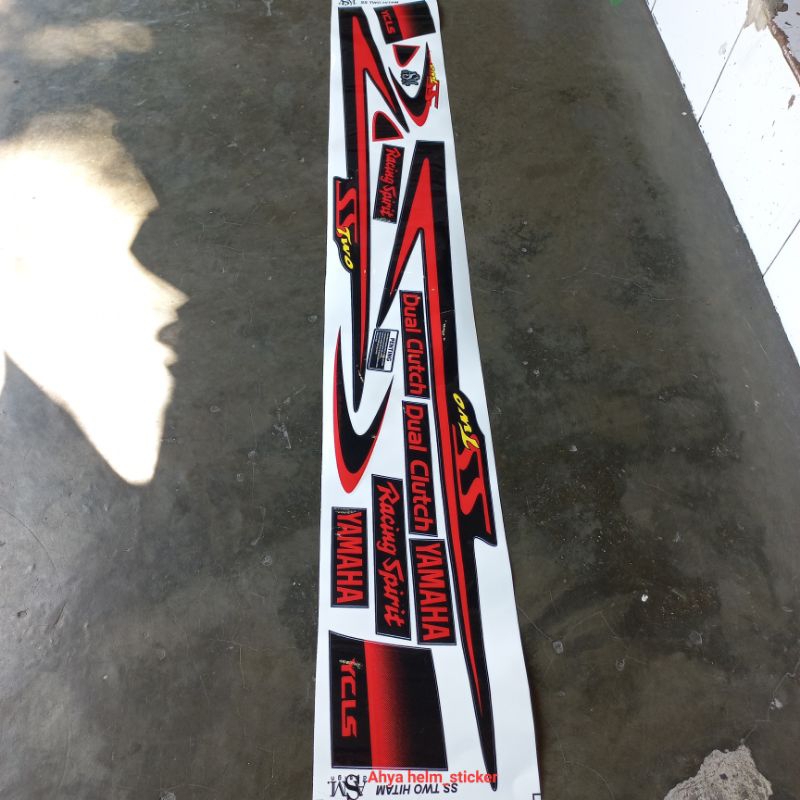 Sticker striping motor yamaha fiz r ss two malaysia merah LIS F1 ZR SS TWO hitam merah printing cutt