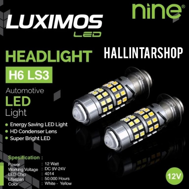 LANGSUNG KIRIM Lampu Utama Motor H6 Luximos LS3 Putih kuning 12 Volt Lampu Led Motor soket H6