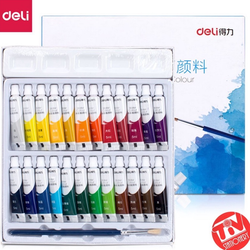 

Inovatif Cat Air Deli Water Colour 24 Warna 24 x 5 ml Kuas Palet