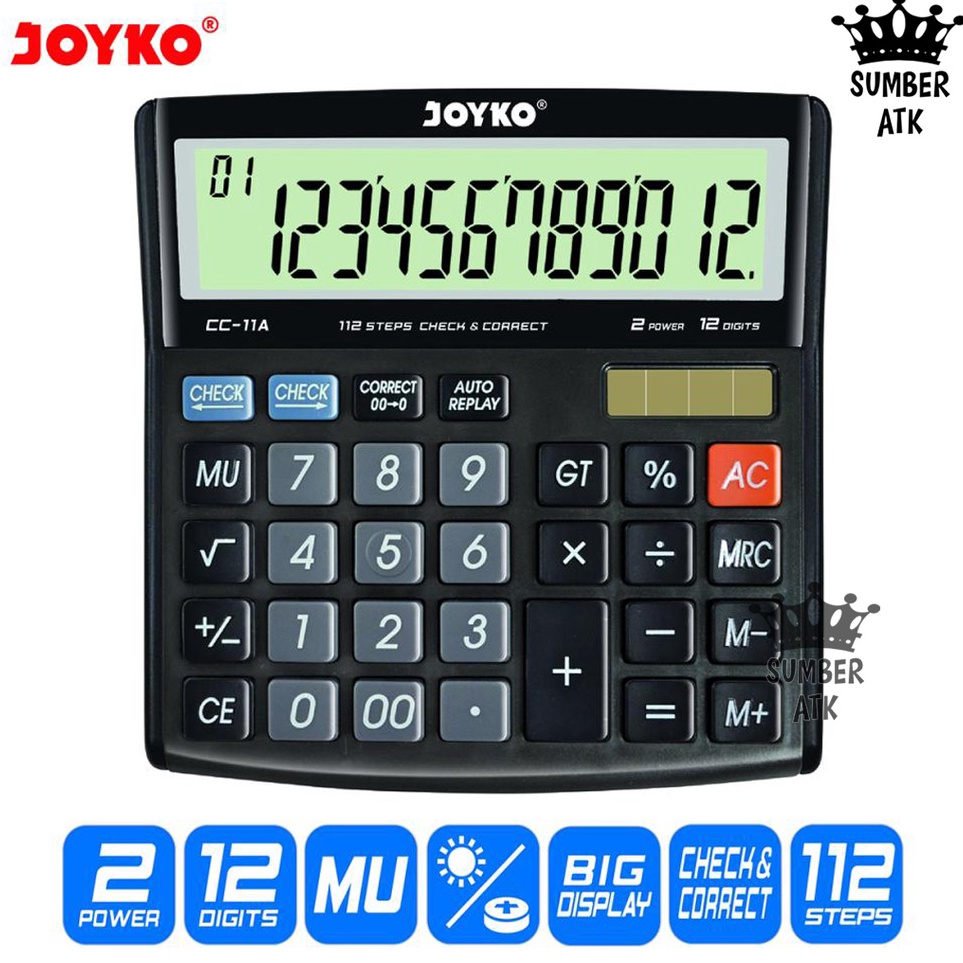 

Eksklusif Calculator Kalkulator Joyko CC11A 12 Digits Check Correct