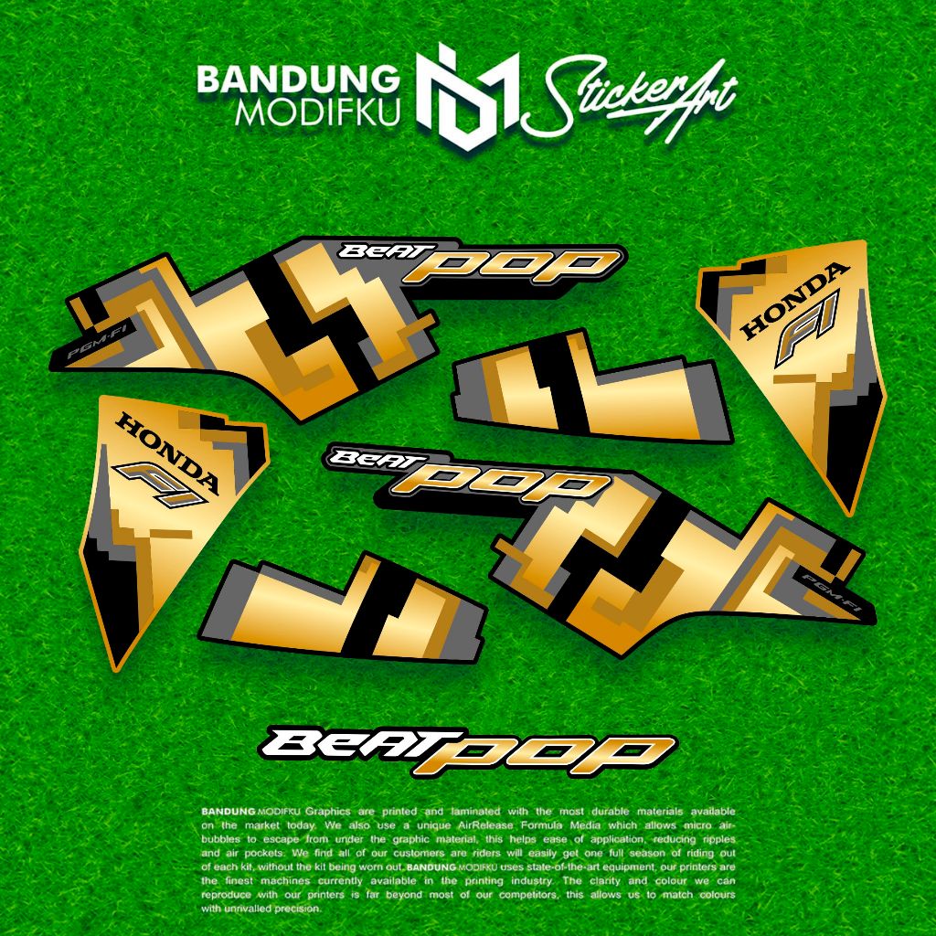 STRIPING MOTOR BEAT POP / MOTIF 1 / BANDUNG MODIFKU / stiker decal BEATPOP  / DECAL BEAT POP