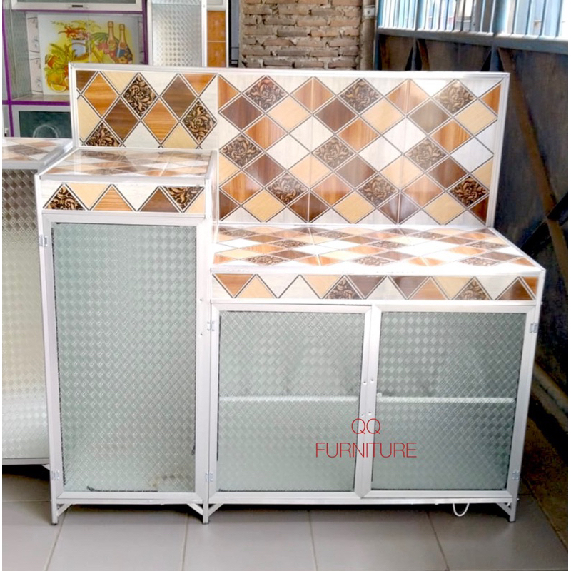 Rak Piring Kompor Undak Lemari Dapur Alumunium Keramik Kitchen Set