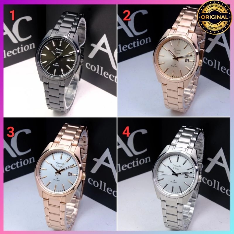 ORIGINAL GARANSI RESMI JAM TANGAN WANITA ALEXANDRE CHRISTIE CEWEK RANTAI ALEXANDER CRISTIE AC 1025