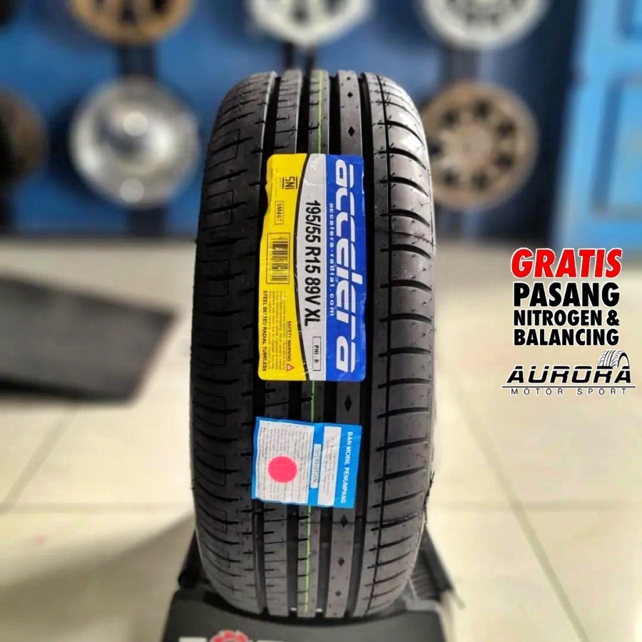 Ban mobil tubles ring 15 merk Accelera PHI-R 195/55 R15 ban mobil murah brio agya ayla