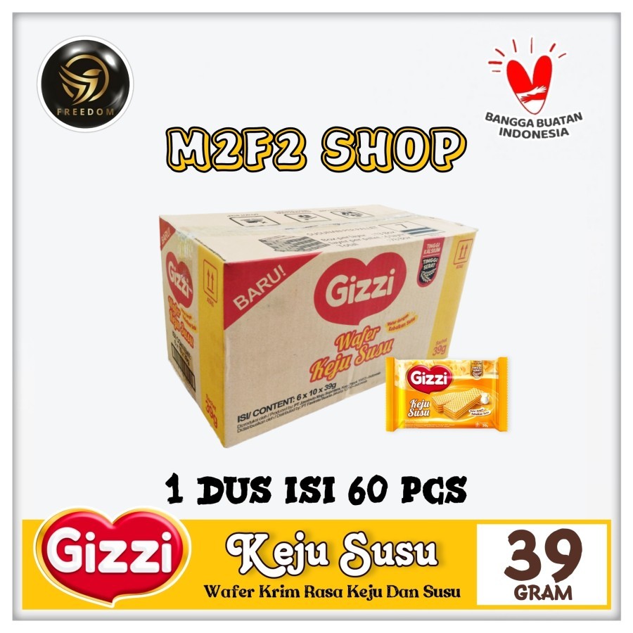 

Gizzi Wafer Krim Rasa Keju Susu Sachet - 39 gr (Kemasan Karton)