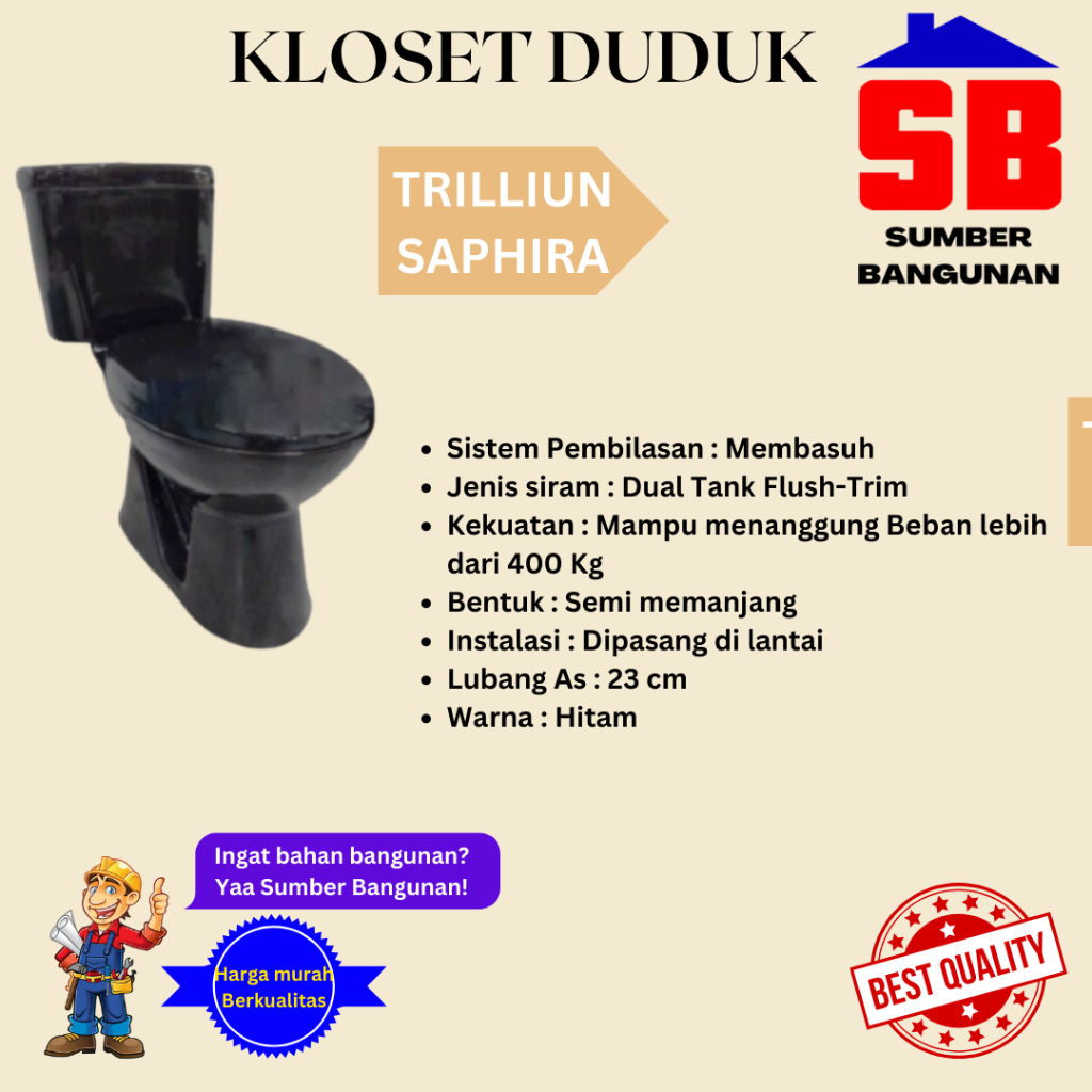 KLOSET DUDUK TRILLIUN SHAPIRA HITAM CLOSET DUDUK TRILLIUNWARE SHAPIRA BLACK KLOSET TRILIUN SHAPIRA H