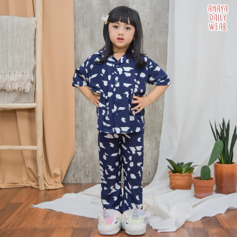 Piyama anak rayon lengan pendek by Anaya Daily