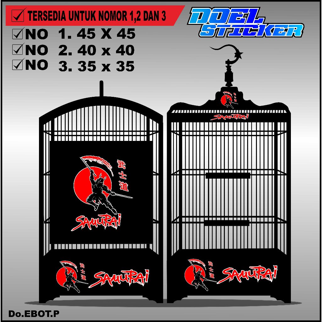 Stiker Decal Sangkar Burung - Sticker Dekal Kandang Ebod Kotak BnR Kosan Doel Lovebird P