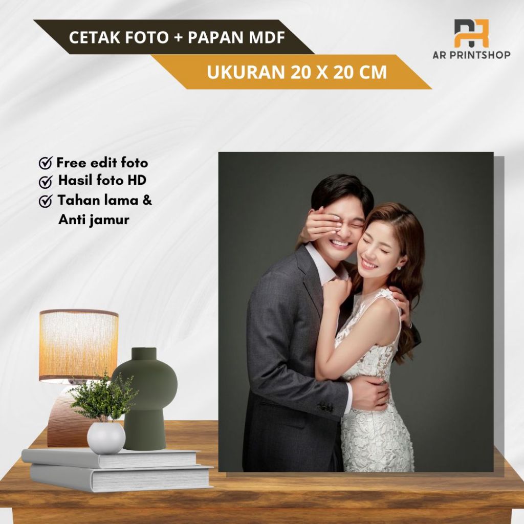 CETAK FOTO 8R 20X20cm + BINGKAI MDF ,Cetak Foto Bingkai ,cetak Foto Custom, Cetak Foto MDF
