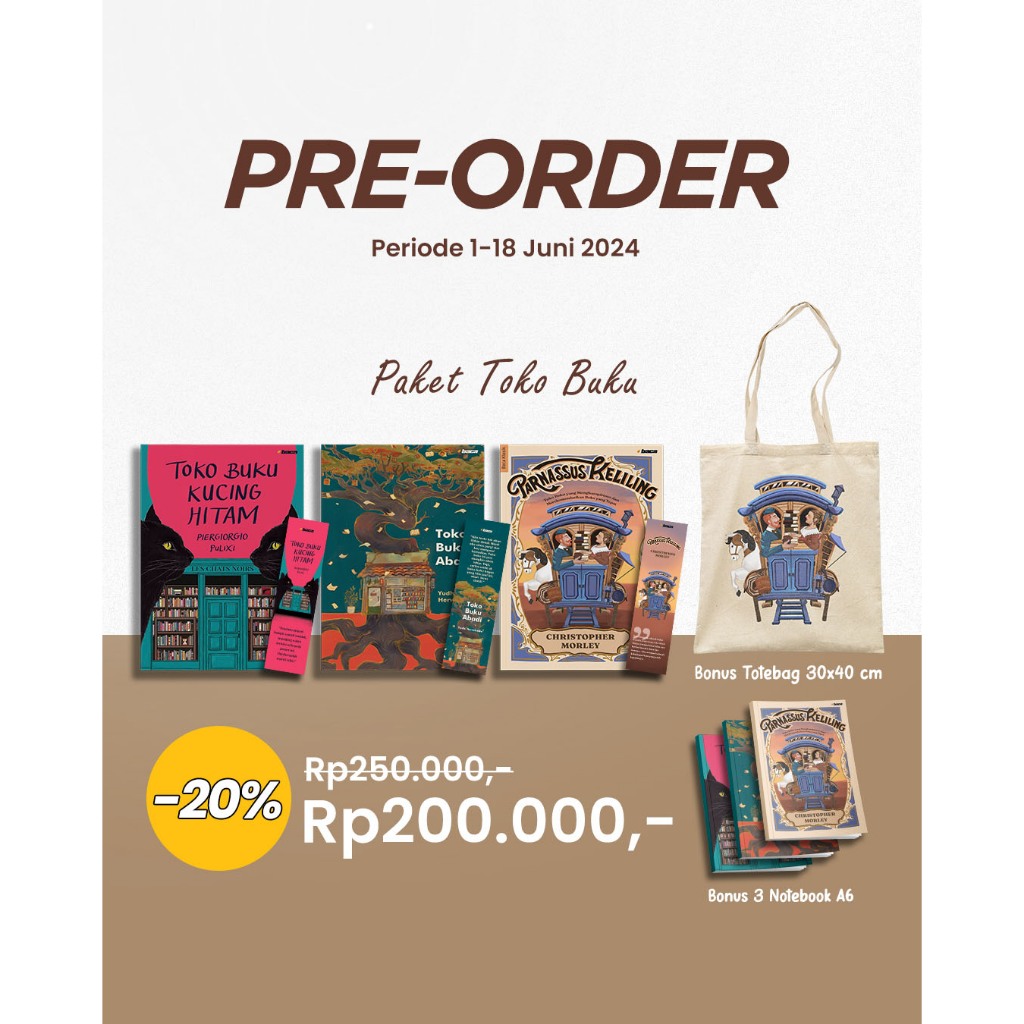 Paket Toko Buku : Parnassus Kelilin, Toko Buku Kucing Hitam, Toko Buku Abadi