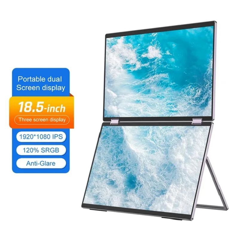 ZEUSLAP Portable Dual Monitor 18.5 Inch 120 HZ 1080P Lcd Led Portable Screen Monitor For Laptop