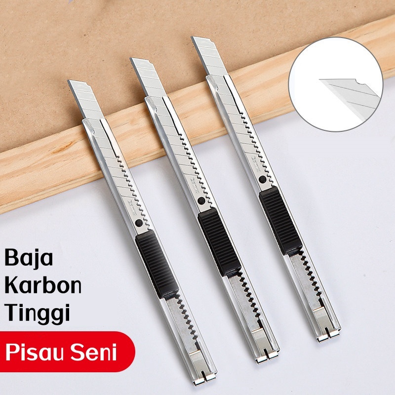 

Pisau Kater Pisau Seni Cutter Kuter Small Cuter Knife Pisau Kuter Kecil Stainless Steel Pemotong Kertas Packing