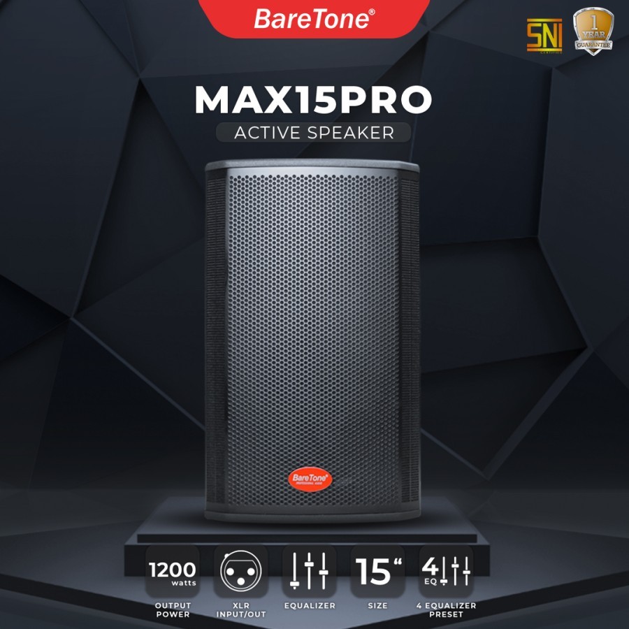 BareTone Speaker Active MAX15PRO Aktif 15Inch - Garansi Resmi 1 Tahun Speaker aktif BareTone max15pr