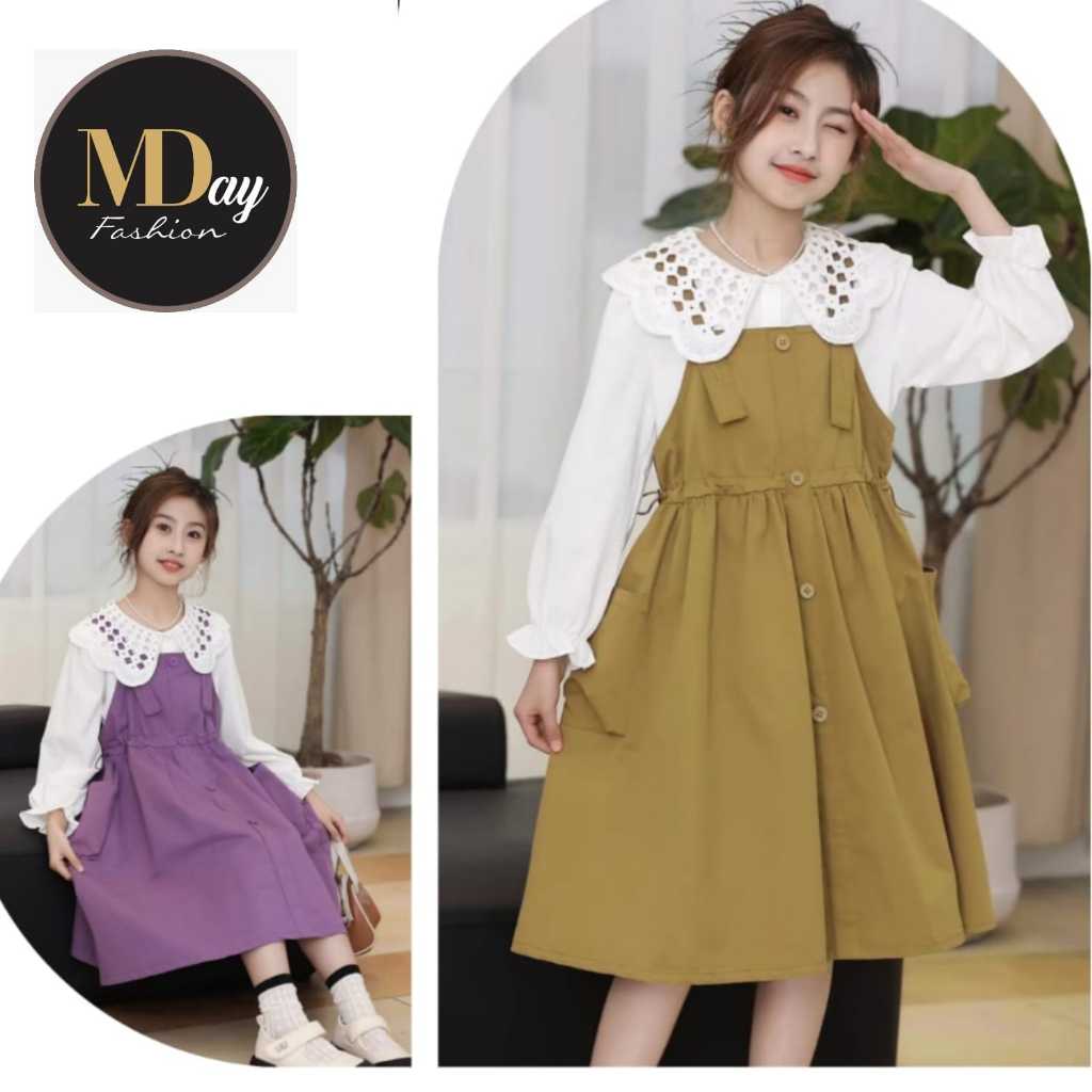 DRESS MDAY KOREA STYLE ANAK PEREMPUAN USIA 7- 9 TAHUN LIMITED EDITION