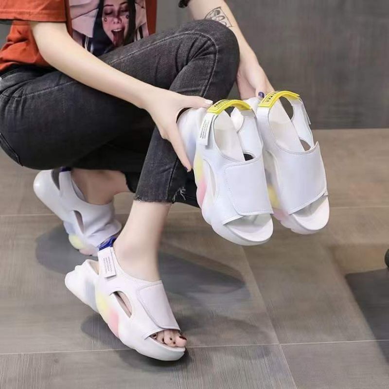 IMPORTIR SEPATU Sendal Sol Tebal Rainbow Wanita