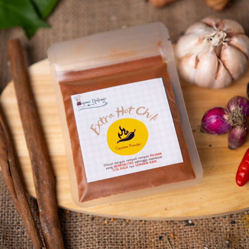 

Dapoer Natasya - Extra Hot Cabai Cayyane Teja Powder Bumbu Masak Murni Ekonomis (30gram)