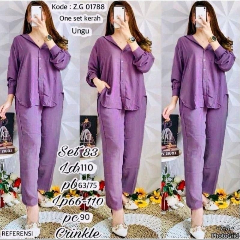 ONE SET CRINKLE AIRFLOW SETELAN DRESS RAYON