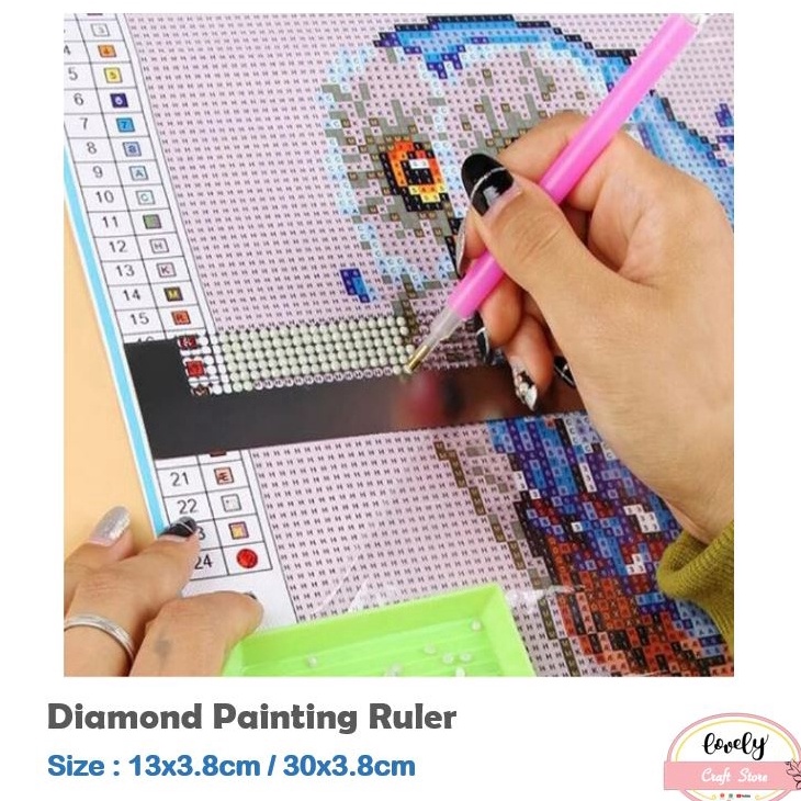 

KODE B24X LovelyCraftStore Diamond painting dot drill tool penggaris mudahkan penempelan diamond painting ruler