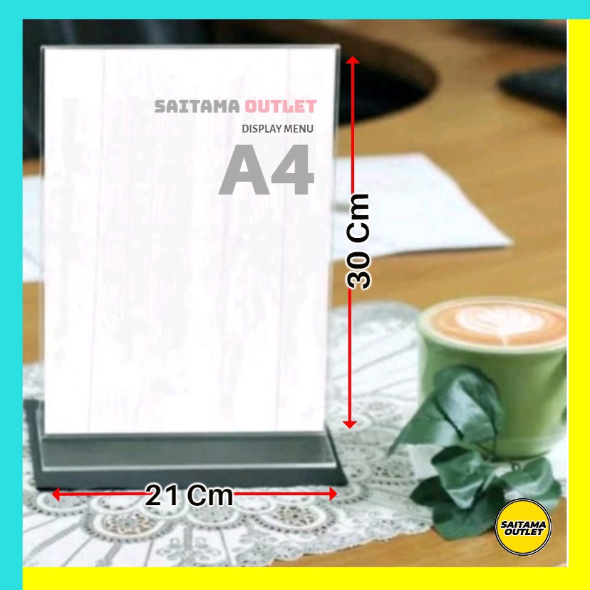 KODE F49Y Akrilik Acrylic A4 Tent card POTRAIT  LANDSCAPE daftar menu display order Qris