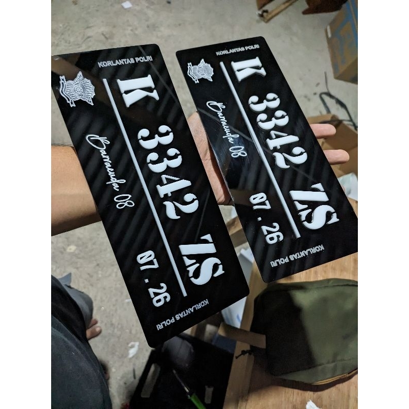 Plat nomor motor akrilik variasi - Nopol Variasi - Plat nomer motor - Plat nomer variasi nama