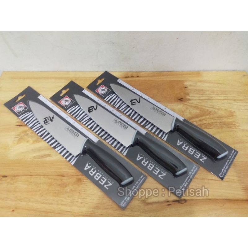 Pisau Stainless Stell Zebra 8 Inci Tebal Tajam / Pisau Stainless Steel Tebal Bagus / Chef Knife Zebr