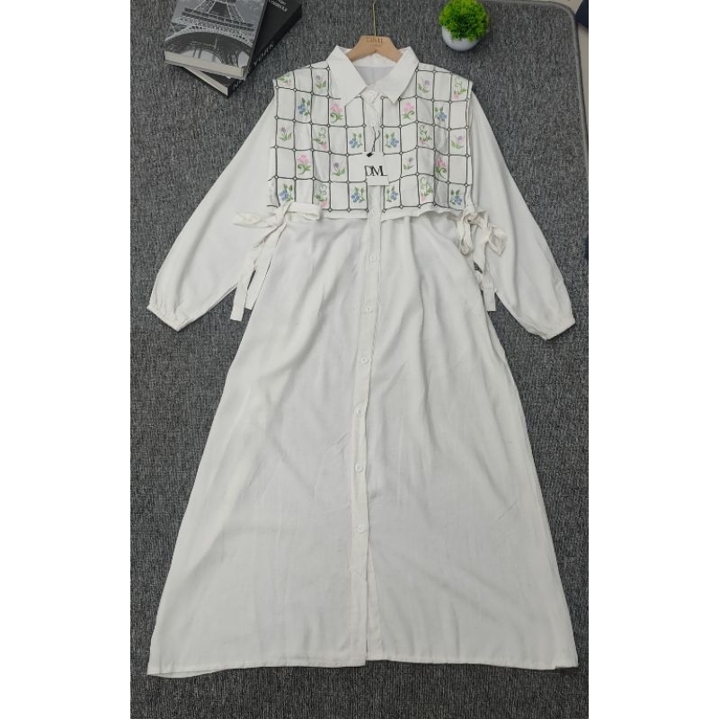 Midi linen Bulukuda Polos bordir Import
