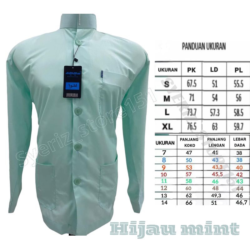 pakaian muslim ammu haibah, baju koko ammu solo, koko ammu haibah kantong depan