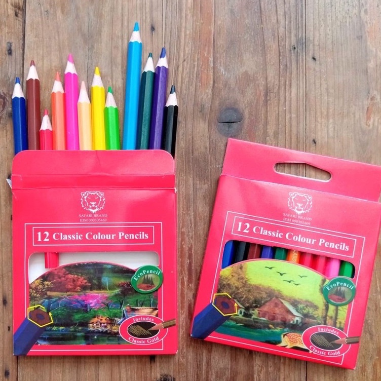 

KODE X43F 12 PCS Pensil Warna Safari 12w Kecil Pensil Warna Pendek 12 Warna