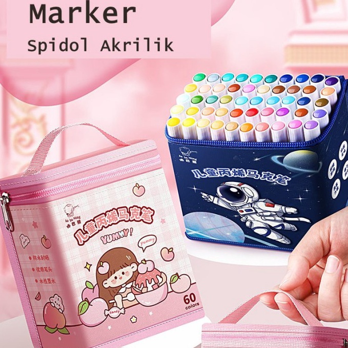 

KODE L12D LOGU Set Pena Watercolour Marker Set Spidol WarnaWarni Spidol anti transfer