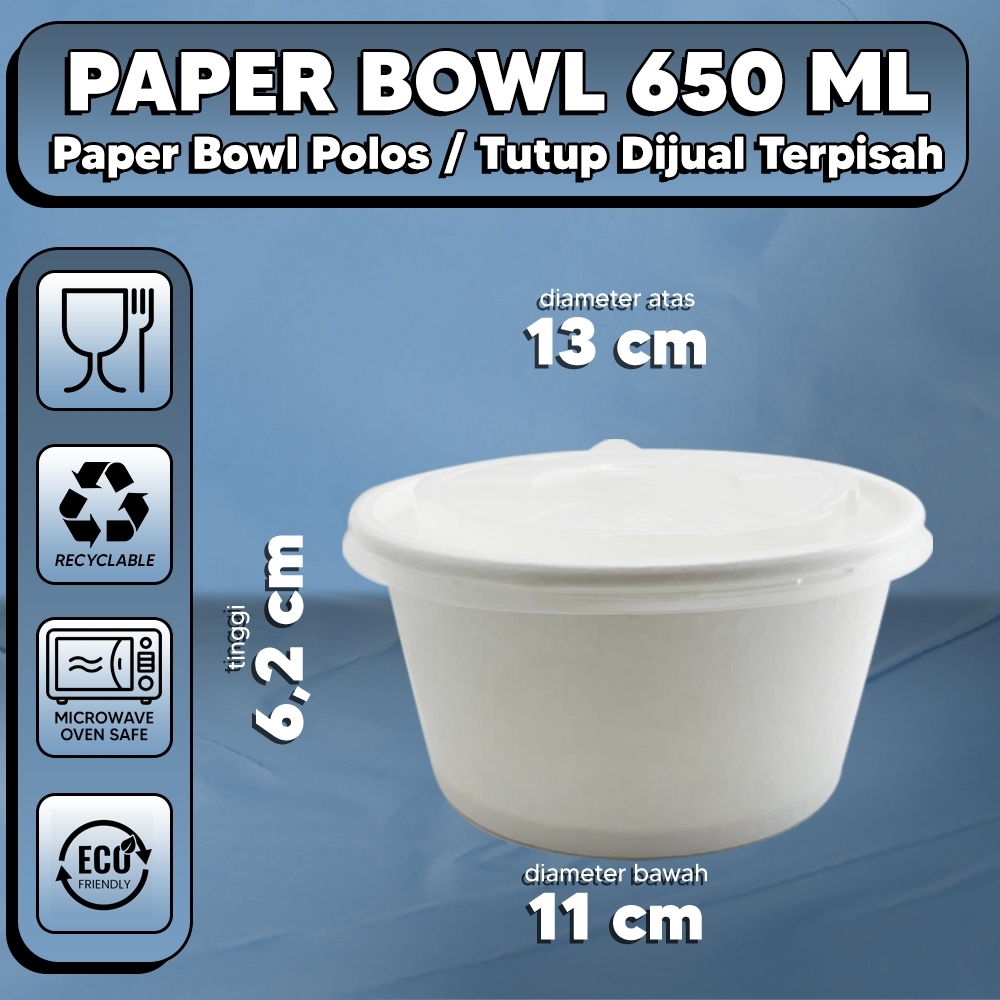 Paper Bowl 650 ml - Rice Bowl Paper 650 ml - Mangkok Kertas 650 ml