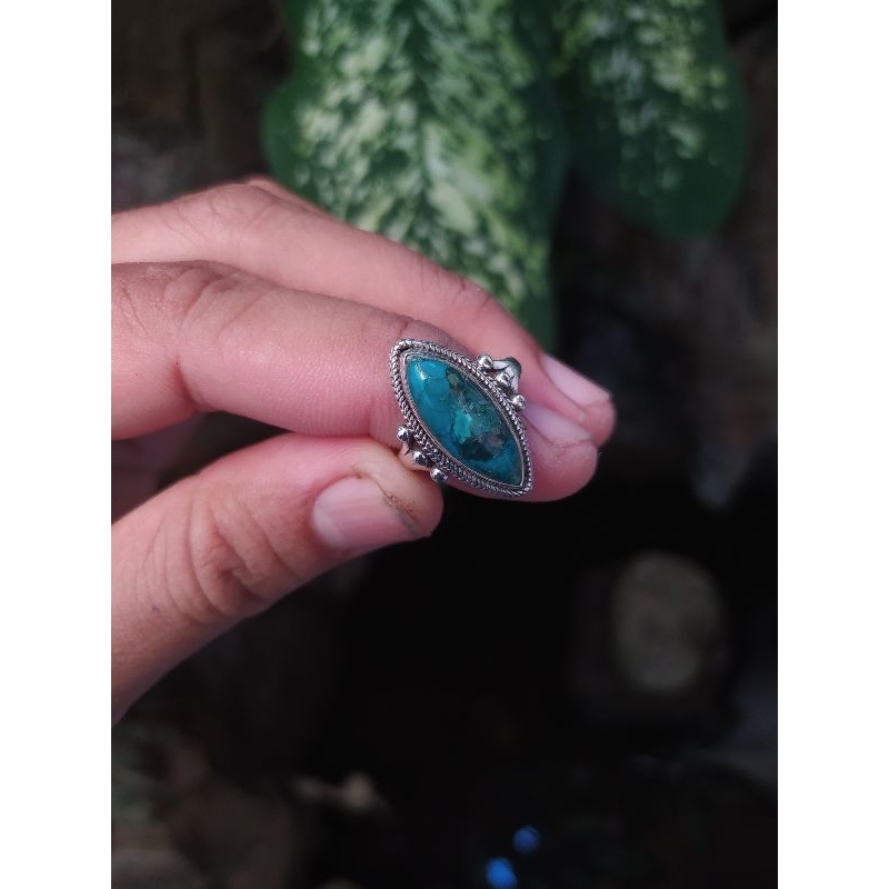 Cincin Perak 925 Permata Turquoise
