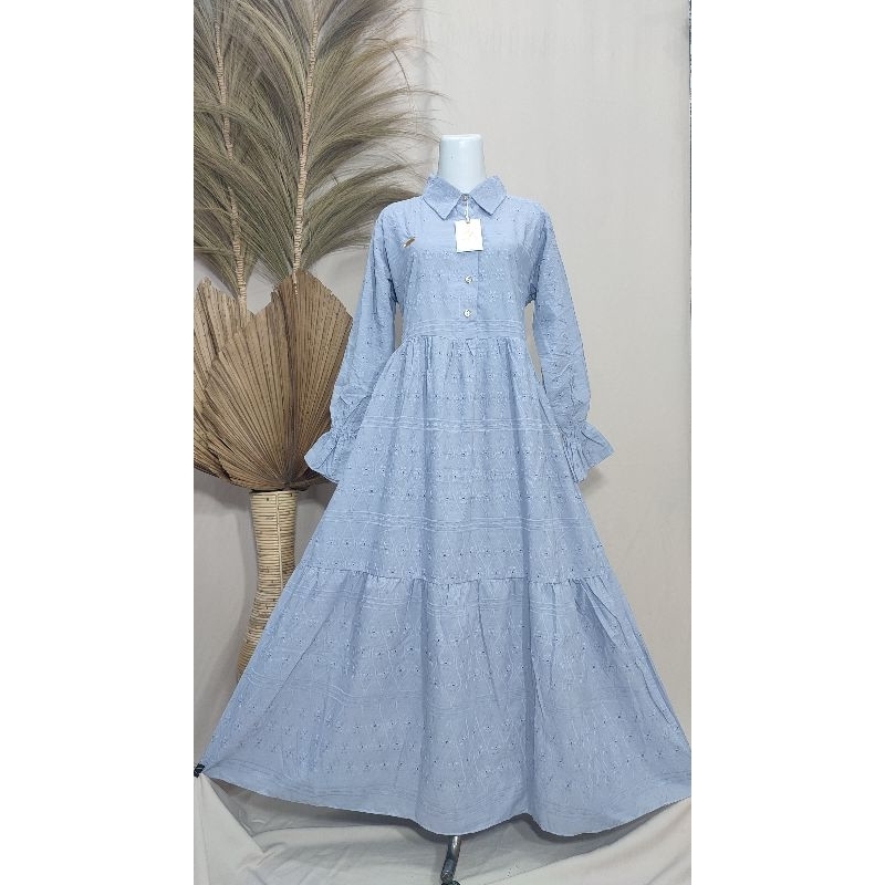 gamis katun bolong / dress katbol / katbol putih