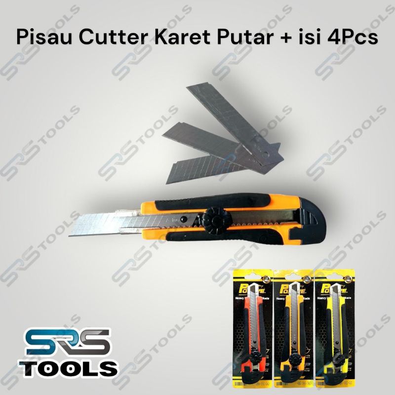 

Pisau Cutter Cuter Kater 18mm model putar Dorong ( pisau isi 3 )