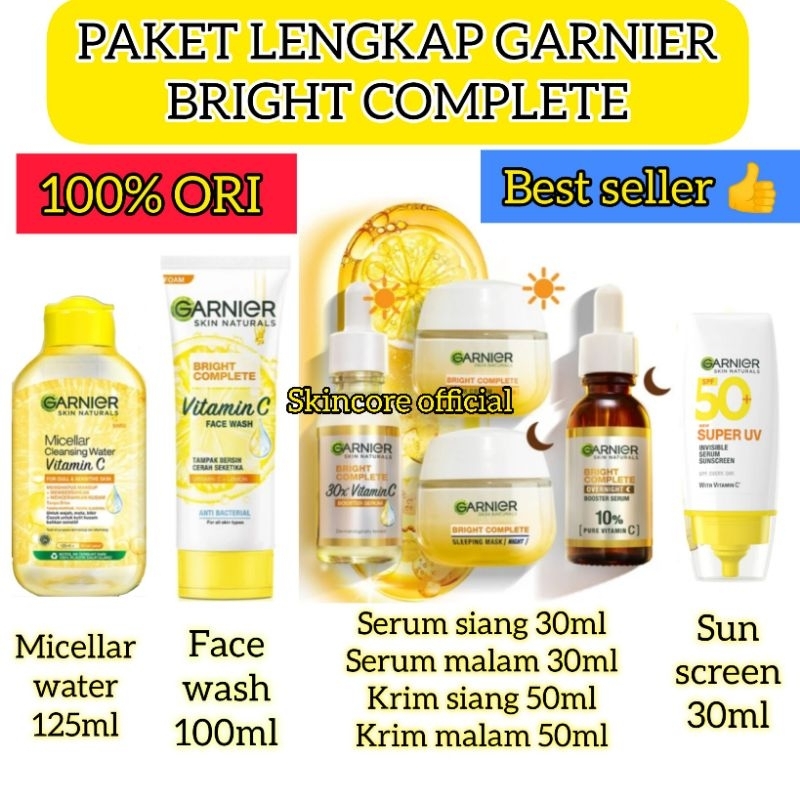 PAKET LENGKAP Garnier bright complete light complete vitamin c