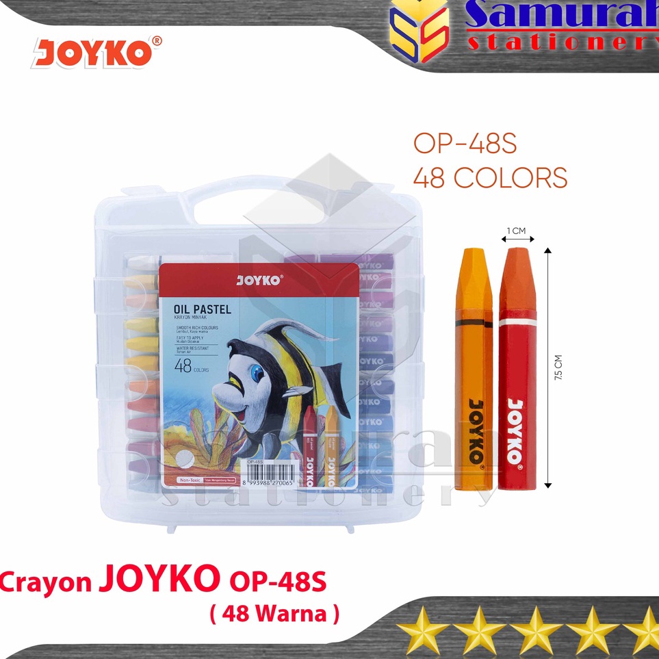 

Crayon Joyko OP48s Krayon Minyak isi 48 Warna Oil Pastel OP 48S For Drawing Water Resistant Non Toxic