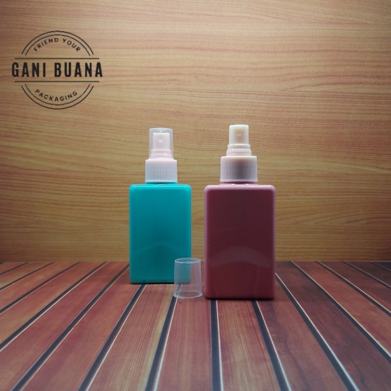 BOTOL SPRAY 100ML KOTAK TUTUP SPRAYER PING/BOTOL SPRAY 100ML KOTAK PET