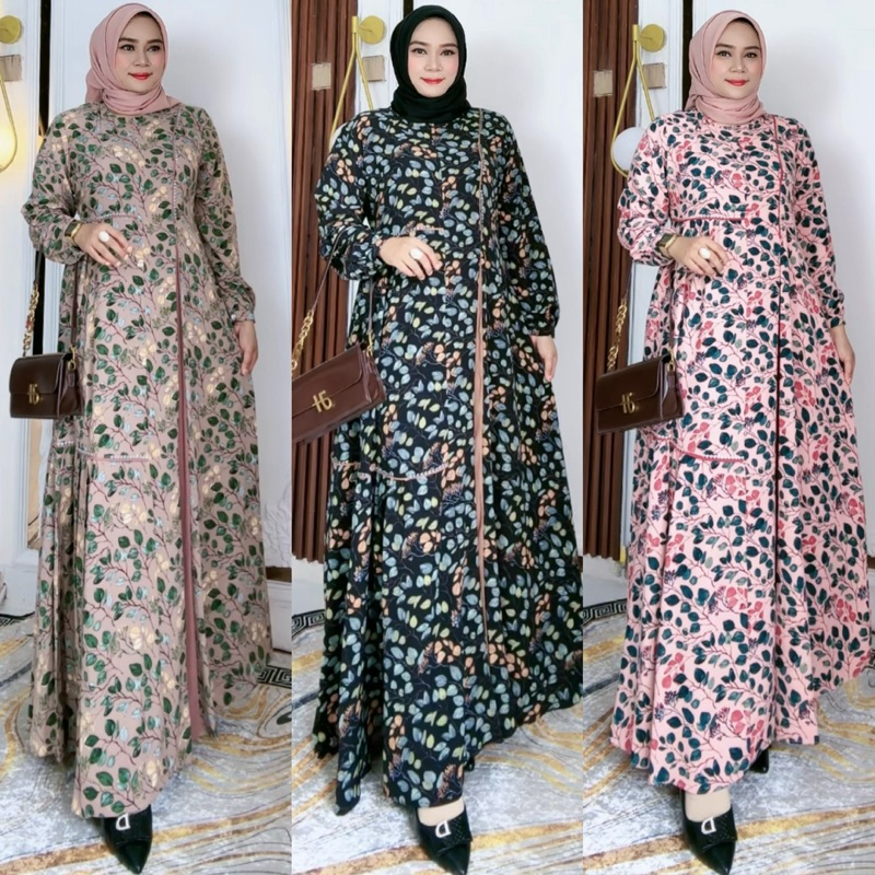 Gamis zenas Dress Motif Bunga Swarosky