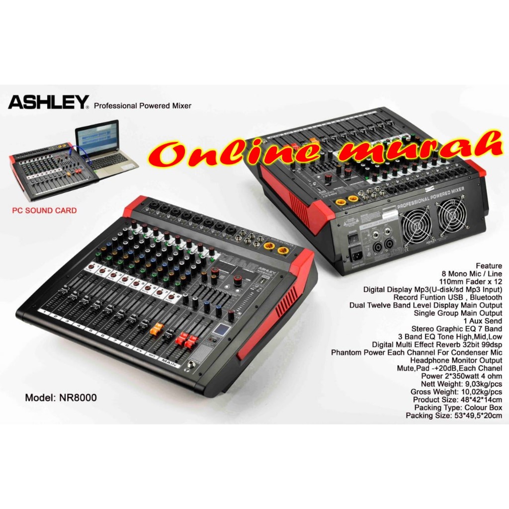 power mixer ashley nr8000 nr 8000 700watt original