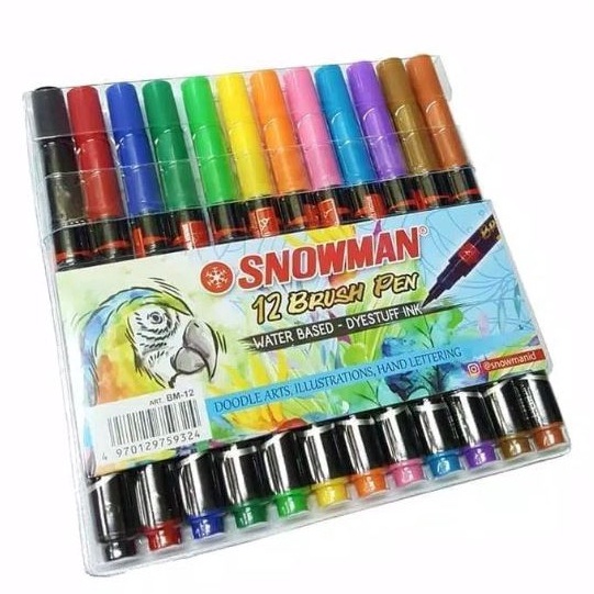 

SNOWMAN BRUSH PEN 12 WARNA SET