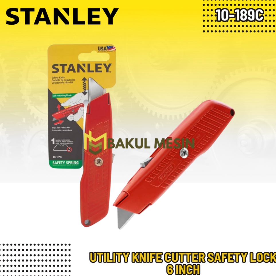 

Ramah Lingkungan STANLEY 1189C Utility Cutter Safety Lock Pisau Cutter 6inch